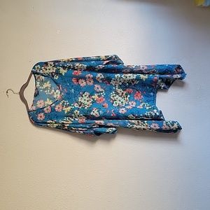 LANDS'END top cover round dip round neck size Medium 10-12 colorful blue green